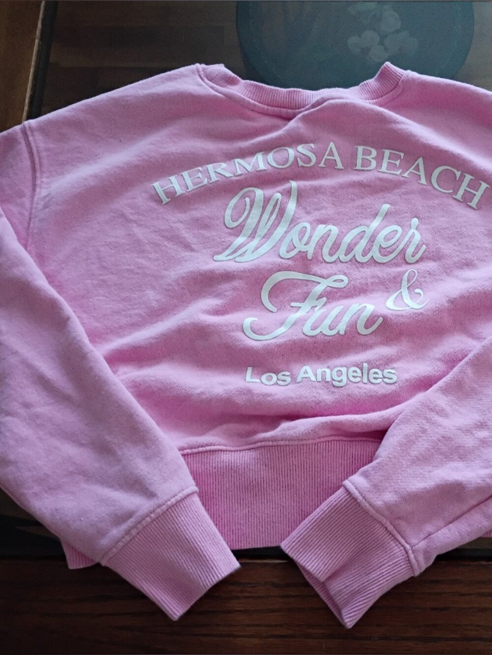 Zara Pink 'Hermosa Beach Wonder & Fun' Crewneck Sweatshirt